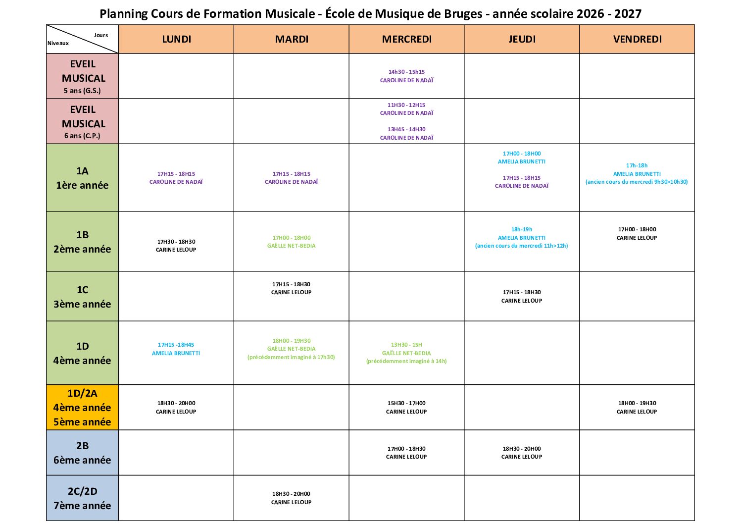 Planning cours de FM format A3 2026 2027